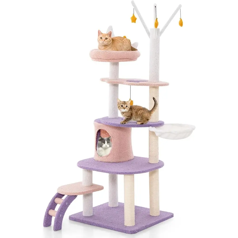 Cat Scratching Post - 62인치 다층형 고양이 타워 (콘도, 스크래칭