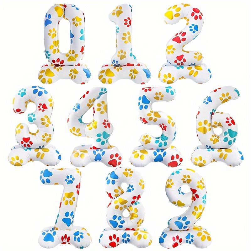 Pet Supplies Nz - 1개 16인치 흰색 스탠딩 숫자 풍선과
