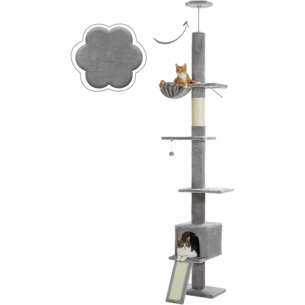 Cat Scratching Post - 조절 가능한 5단 고양이 트리, 높이