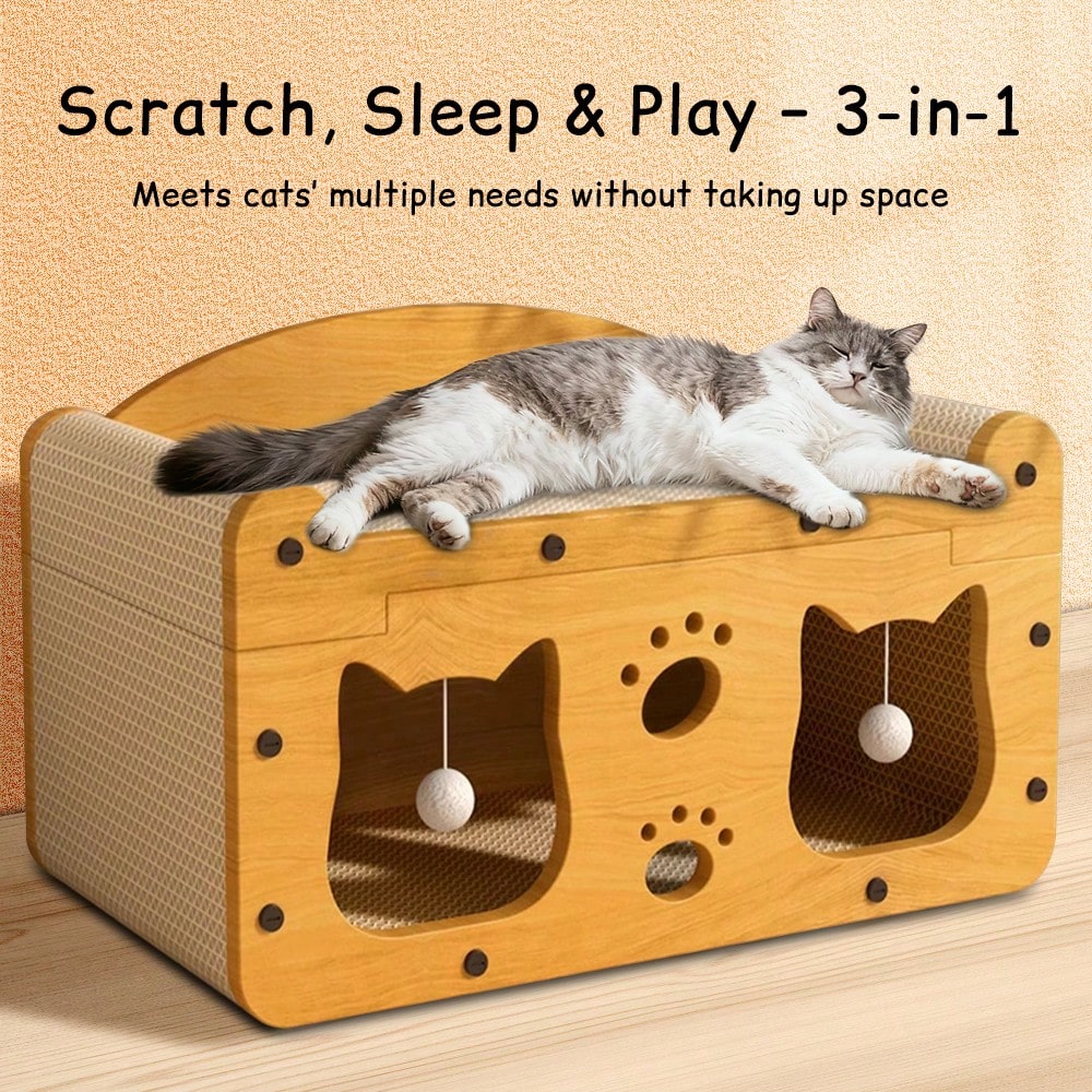 럭셔리 이중 레벨 고양이 스크래칭 보드 - 내구성 있는 - Cat Scratching Post 리뷰 및 가격
