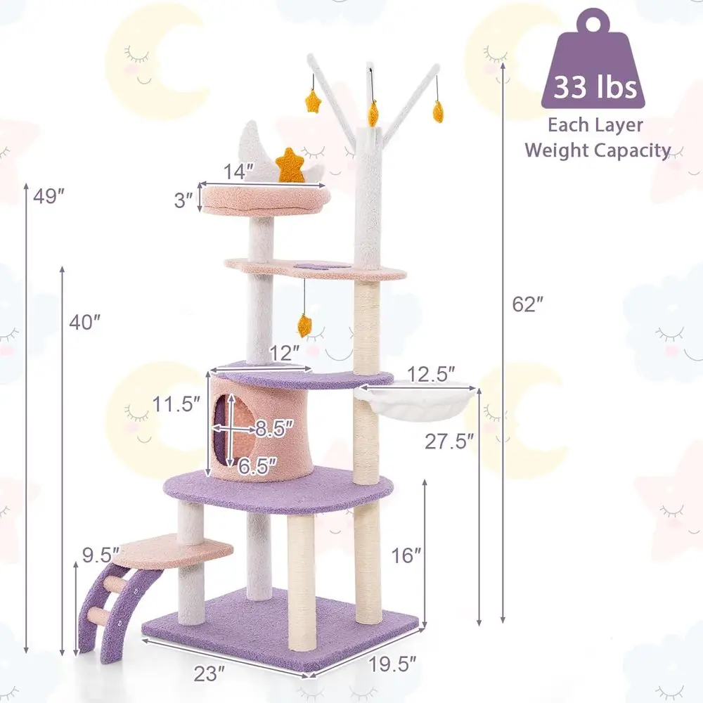62인치 다층형 고양이 타워 (콘도, 스크래칭 포스트, - Cat Scratching Post 리뷰 및 가격