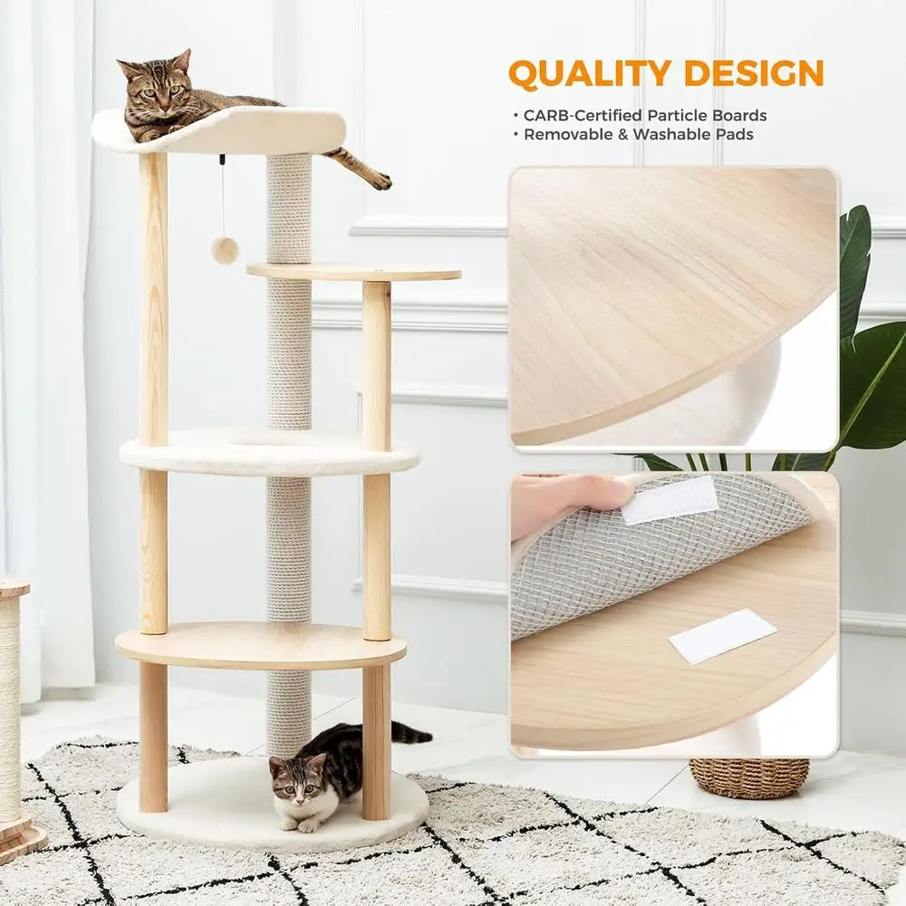 5단 베이지색 실내 고양이 타워형 캣타워 (시살 스크래 - Cat Scratching Post 리뷰 및 가격