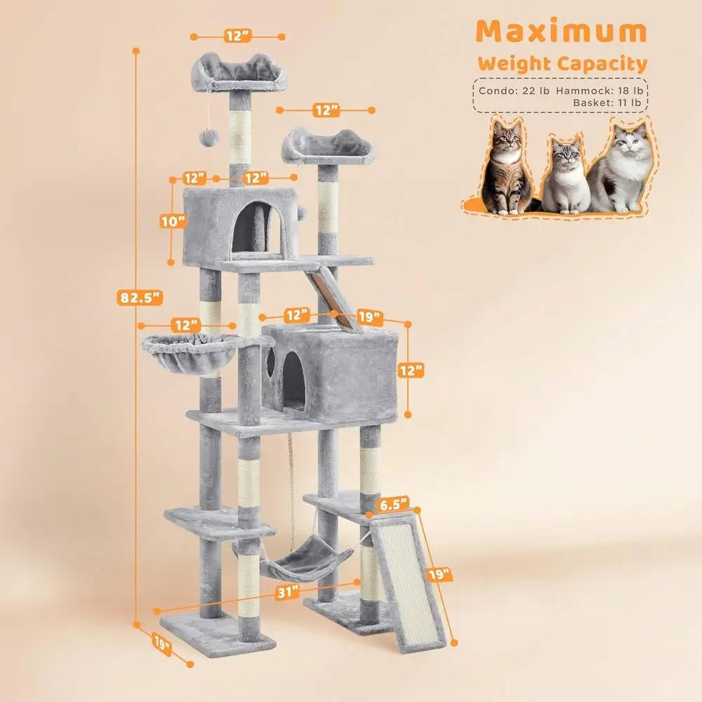 82.5 대형 고양이 타워, 해먹, 2단 캣타워, 아늑 - Cat Scratching Post 리뷰 및 가격