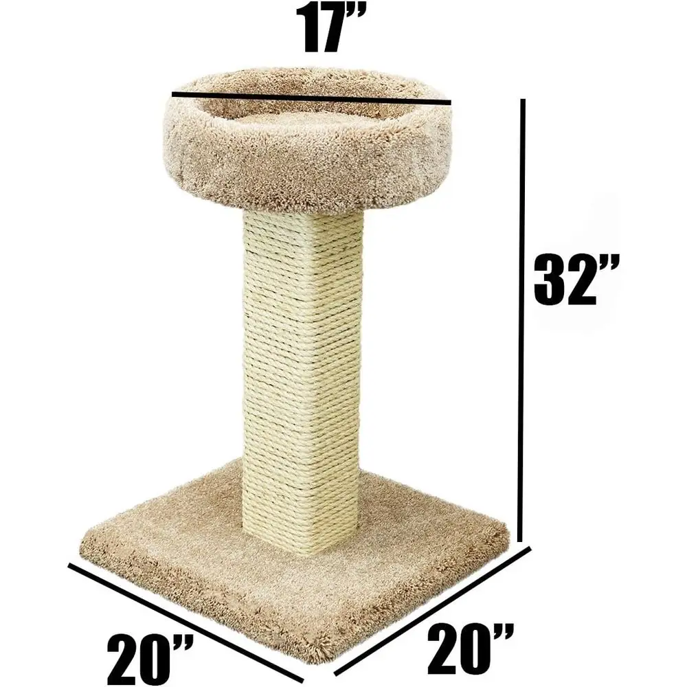 대형 원목 고양이 스크래칭 포스트(침대 포함), 브라운 - Cat Scratching Post 리뷰 및 가격
