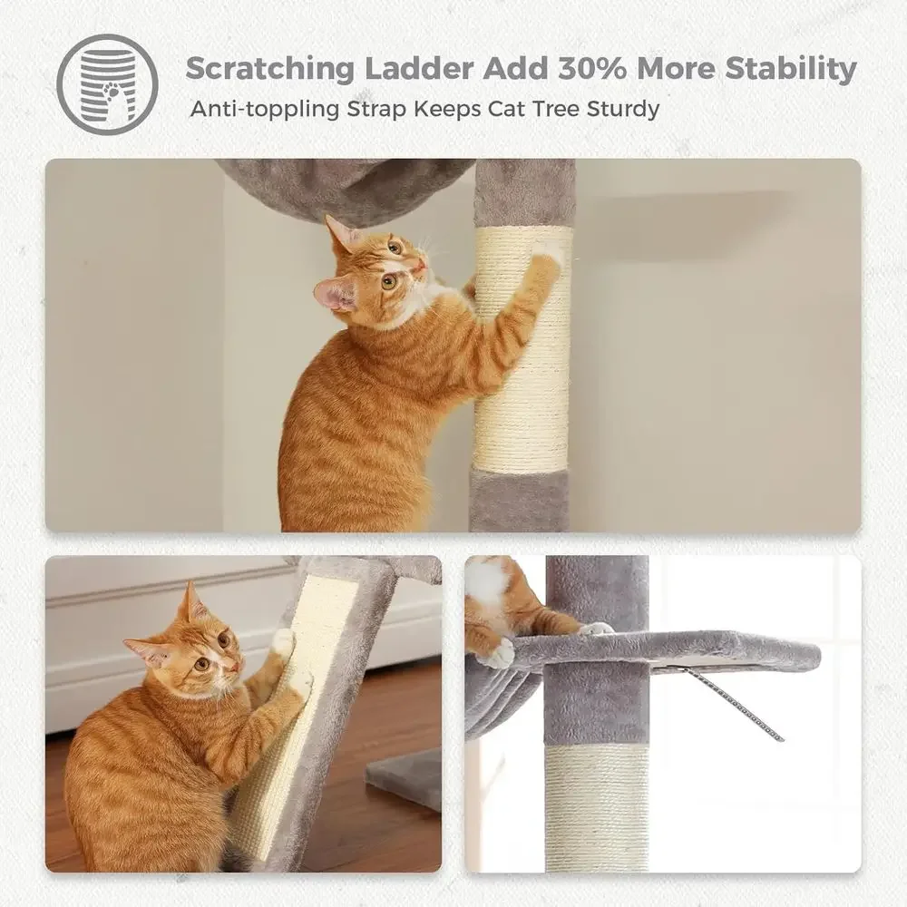 조절 가능한 5단 고양이 트리, 높이 83-108cm, - Cat Scratching Post 리뷰 및 가격