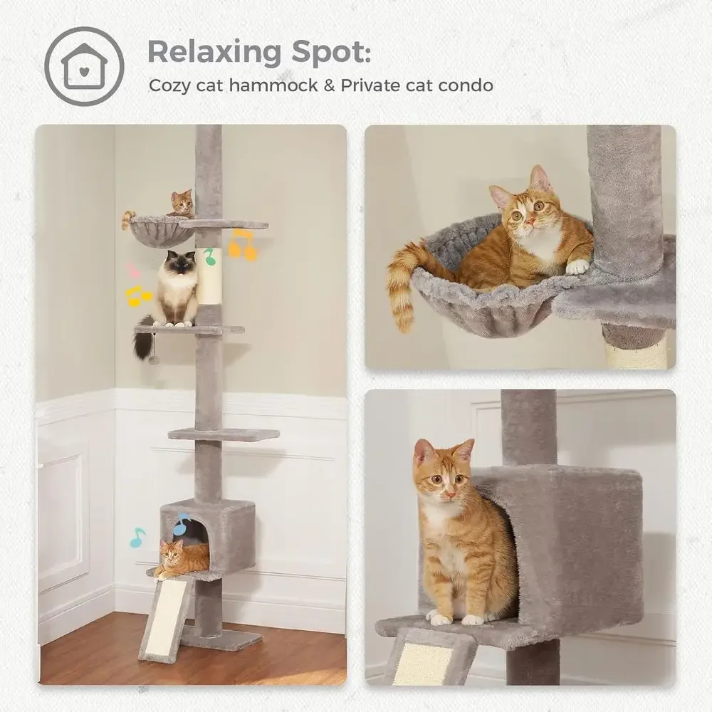 조절 가능한 5단 고양이 트리, 높이 83-108cm, - Cat Scratching Post 리뷰 및 가격