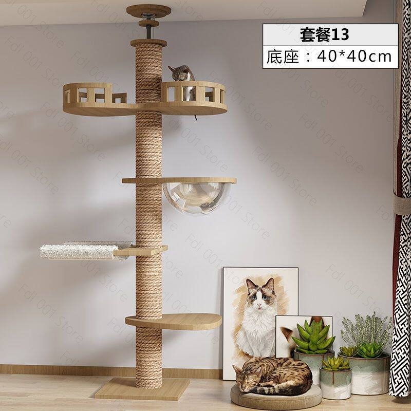 조절 가능한 캣트리 하우스, 천장까지 닿는 다층 캣타워 - Cat Scratching Post 리뷰 및 가격